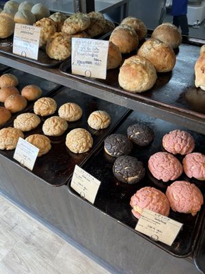 Vegan potato bread, melon bread, and cinnamon rolls  at 4eyes Bakery - フォーアイズベーカリー in Moriyama