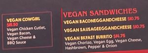 Vegan sandwiches (they also have vegan cream cheeses) at Utopia Bagels in New York City