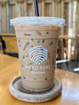 Thai style coffee w/ soy milk (85 THB)  at WAKO Bake in Chiang Mai