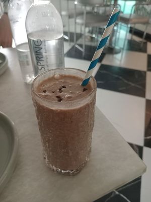 Iced frap with almond milk at Noon Bistro in Lahore