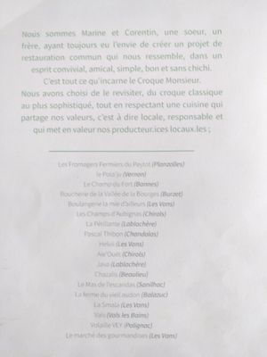 About at Croque & Nous in Les Vans