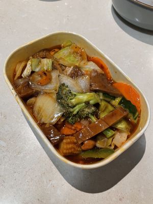 Stir fry cashew nut w vegan “duck” (so yummo)  at Vegan Thai-Riffic in North Lakes