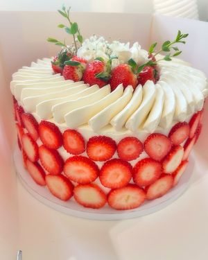 Vegan Strawberry garden cake at Bleu Neige Vegan Patisserie  in New York City