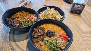 Tan tan ramen, kare, cabbage salad at Peko Peko  in Boulder