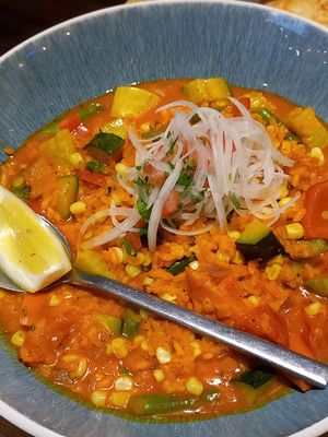 Vegetarian paella: yummy at La Costanera in Half Moon Bay