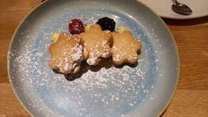 Alfajores: more like short bread with dulce de leche. Still good! at La Costanera in Half Moon Bay