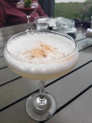 PIsco Sour (vegetarian) at La Costanera in Half Moon Bay