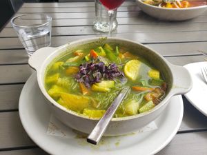 Green Hangover Soup at La Costanera in Half Moon Bay
