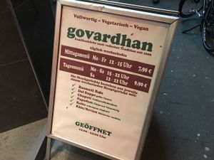 menu outside at Govardhan in Cologne