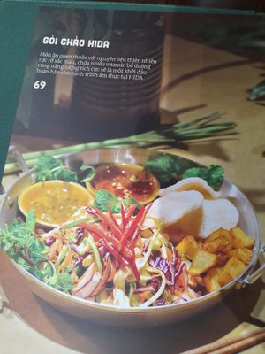 Menu at HIDA Chay in Ho Chi Minh City