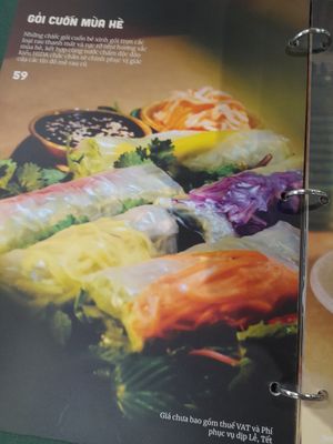 Menu at HIDA Chay in Ho Chi Minh City