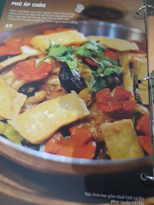 Menu at HIDA Chay in Ho Chi Minh City