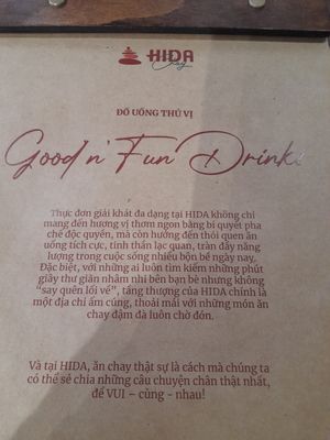 Information at HIDA Chay in Ho Chi Minh City