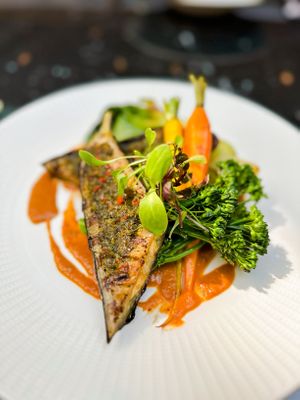 Our roasted aubergine is a shining example of The Folio’s dedication to flavour-forward vegan dining — tender, smoky, and elevated with seasonal ingredients.  at The Folio Bar & Kitchen  in Cambridge