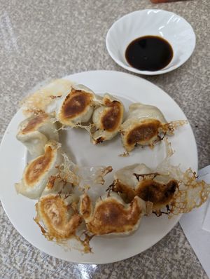 Fried dumplings at Qianqian Vegetarian Healthy Kitchen - 芊芊素食健康廚 in Taipei