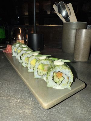 Vegan crispy katsu sushi roll  at Yuki Canggu in Canggu