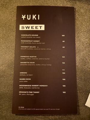 Menu april 2025  at Yuki Canggu in Canggu