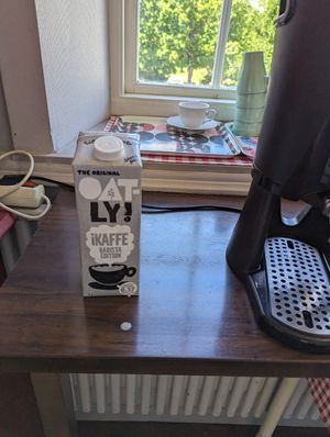 oat milk at Cafe Skolhuset in Katthammarsvik
