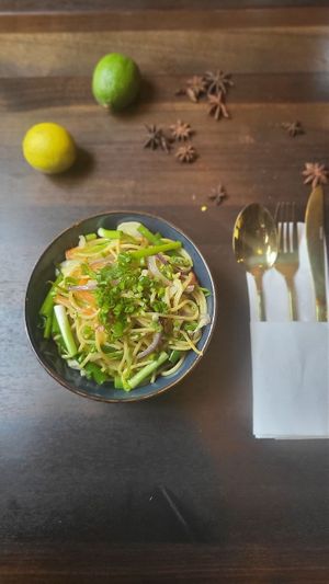 VEGE HAKKA NOODLES - Stir fried in a wok with a tempering of sauces and crunchy vegetables. at ROLA PAO in Warsaw