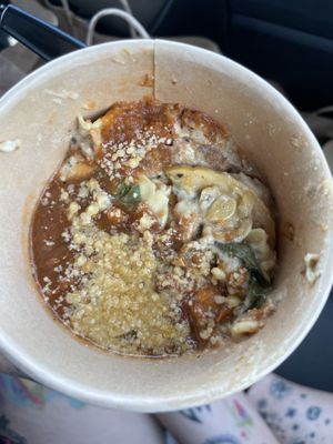 Lasagna side at The Loaded Bowl in Oklahoma City