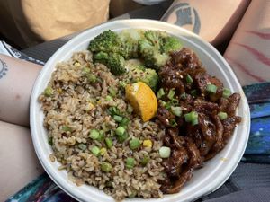 Orange chicken  at The Loaded Bowl in Oklahoma City