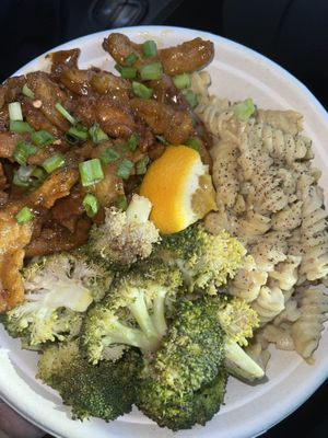 Orange Chicken and Mac at The Loaded Bowl in Oklahoma City