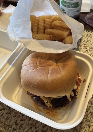 Theta burger & fried  at The Loaded Bowl in Oklahoma City