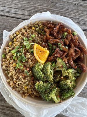 Orange Chicken Bowl (GF), Loaded Size  at The Loaded Bowl in Oklahoma City
