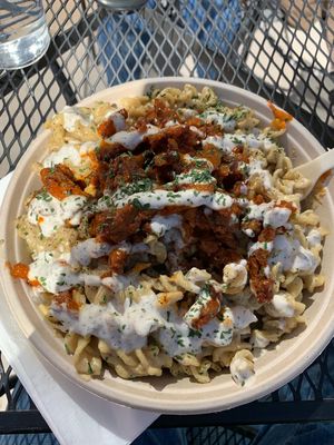 Mac and cheese buffalo style  at The Loaded Bowl in Oklahoma City