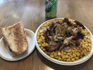 Mashed Potato Bowl, Garlic Bread, and Ginger Ale at The Loaded Bowl in Oklahoma City
