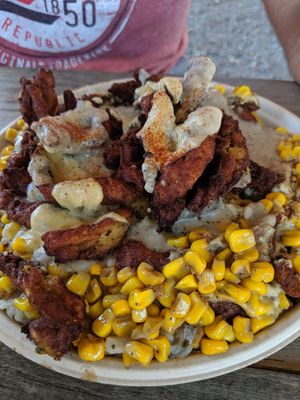 AMAZINGLY DELICIOUS VEGAN loaded mashed potato bowl! at The Loaded Bowl in Oklahoma City