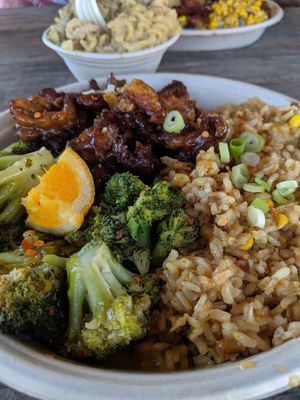 Delicious Vegan loaded orange chicken bowl! Sooo yummy!!!!! at The Loaded Bowl in Oklahoma City