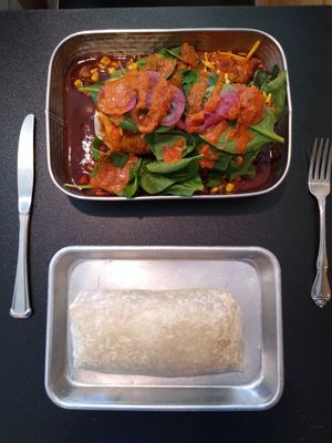 Smothered burrito & regular burrito at HiFi Burritos in Dover