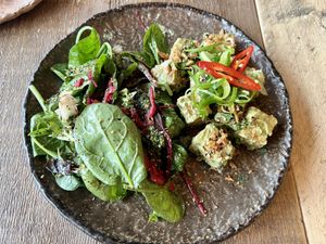 Herbed tofu   at Honest Greens in Porto