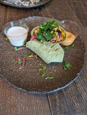 Breakfast burrito at Honest Greens in Porto