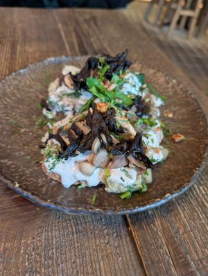 Mushrooms on toast at Honest Greens in Porto