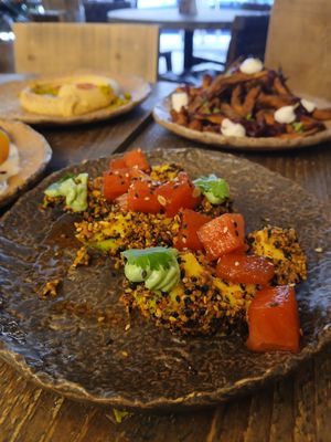 Avocado and watermelon tartar at Honest Greens in Porto