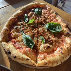 vegan margherita add vegan sausage  at Il Posto in San Diego