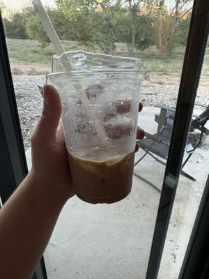 Iced latte with oatmilk   at Field Station Moab in Moab