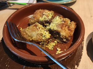 Vegan baklava (I'd already had a bite or two lol) at Sips & Dips in Manchester