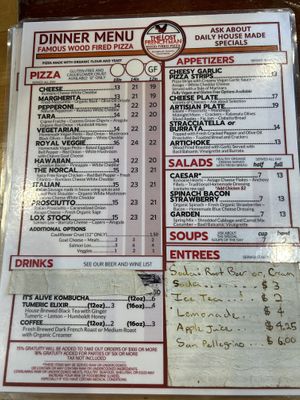 Menu   at The Lost Frenchman in Redway