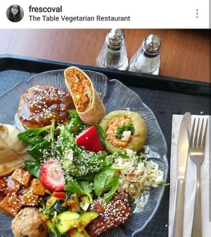 their famous patty, spinach samosa, sweet and sour tofu and more! at The Table in Ottawa
