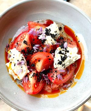 Summer tomato salad   at Groobarbs Field Kitchen in Knutsford