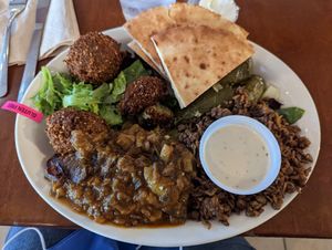 Pick 4 plate at Mediterranean Deli in Chapel Hill