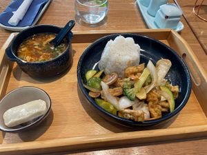 Daily menu - Tofu vegetables and spicy sour soup  at Mili in Vienna