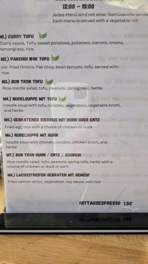 Lunch menus at BuiVien Street in Vienna