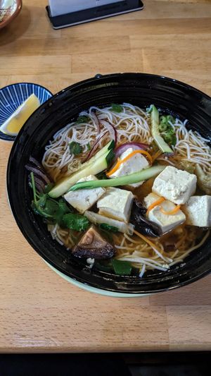 Noodle soup with tofu at BuiVien Street in Vienna