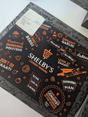  at Shelby's Shawarma in Toronto