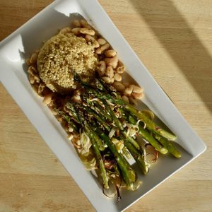 Roasted Asparagus and Quinoa at Easy Vegan in Victoria