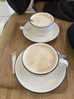 Oat latte  at Vert Olive in Etretat